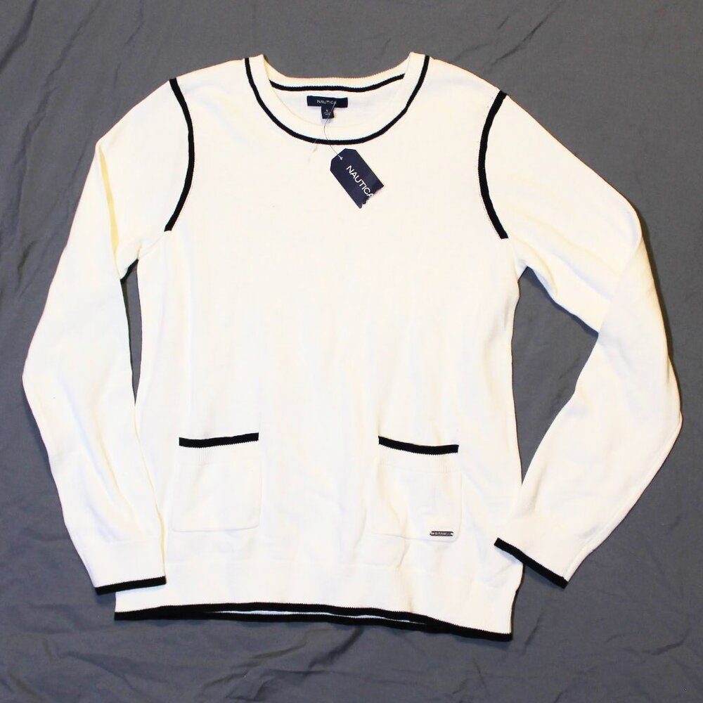 🖤NWT Nautica contrast seam crewneck sweater